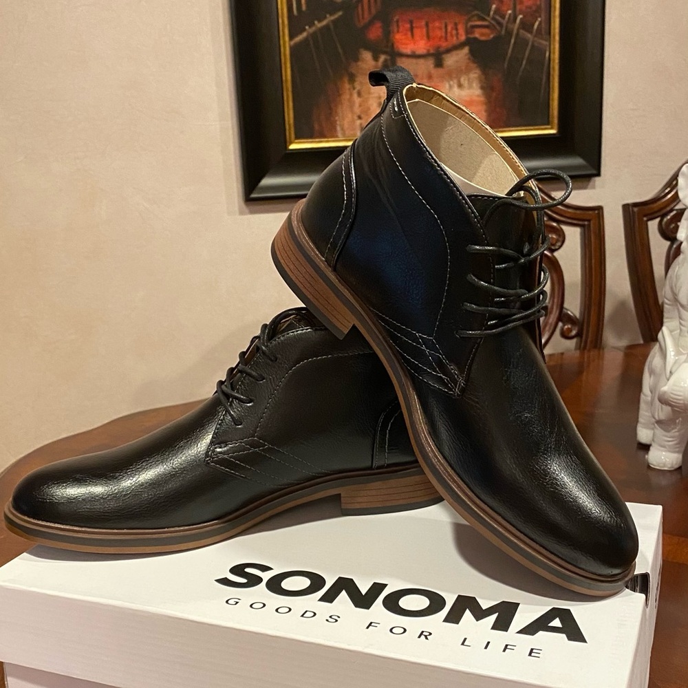 Mens black ankle boots size 8.5